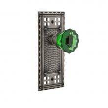 Nostalgic Warehouse 720369 - Nostalgic Warehouse Craftsman Plate Passage Crystal Emerald Glass Door Knob in Antique Pewter