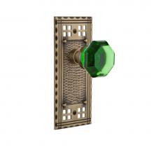 Nostalgic Warehouse 720396 - Nostalgic Warehouse Craftsman Plate Passage Waldorf Emerald Door Knob in Antique Brass