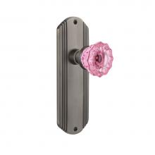 Nostalgic Warehouse 720446 - Nostalgic Warehouse Deco Plate Passage Crystal Pink Glass Door Knob in Antique Pewter