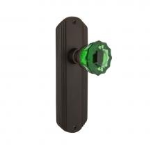 Nostalgic Warehouse 720454 - Nostalgic Warehouse Deco Plate Passage Crystal Emerald Glass Door Knob in Oil-Rubbed Bronze