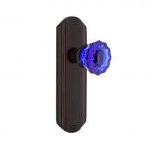 Nostalgic Warehouse 720462 - Nostalgic Warehouse Deco Plate Passage Crystal Cobalt Glass Door Knob in Timeless Bronze