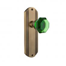 Nostalgic Warehouse 720496 - Nostalgic Warehouse Deco Plate Passage Waldorf Emerald Door Knob in Antique Brass