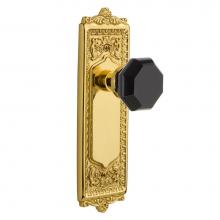 Nostalgic Warehouse 720623 - Nostalgic Warehouse Egg & Dart Plate Passage Waldorf Black Door Knob in Unlaquered Brass