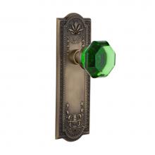 Nostalgic Warehouse 720696 - Nostalgic Warehouse Meadows Plate Passage Waldorf Emerald Door Knob in Antique Brass