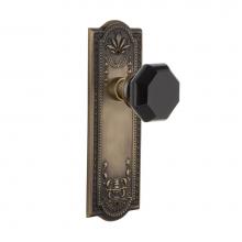 Nostalgic Warehouse 720697 - Nostalgic Warehouse Meadows Plate Passage Waldorf Black Door Knob in Antique Brass