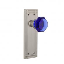 Nostalgic Warehouse 720804 - Nostalgic Warehouse Mission Plate Passage Waldorf Cobalt Door Knob in Satin Nickel