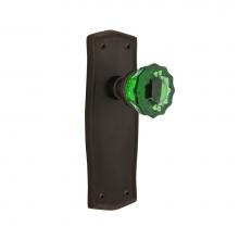 Nostalgic Warehouse 720944 - Nostalgic Warehouse Prairie Plate Passage Crystal Emerald Glass Door Knob in Oil-Rubbed Bronze