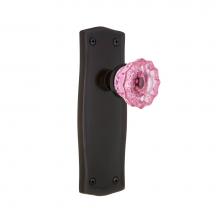 Nostalgic Warehouse 720951 - Nostalgic Warehouse Prairie Plate Passage Crystal Pink Glass Door Knob in Timeless Bronze