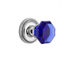 Nostalgic Warehouse 721104 - Nostalgic Warehouse Rope Rosette Passage Waldorf Cobalt Door Knob in Bright Chrome