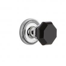 Nostalgic Warehouse 721107 - Nostalgic Warehouse Rope Rosette Passage Waldorf Black Door Knob in Bright Chrome