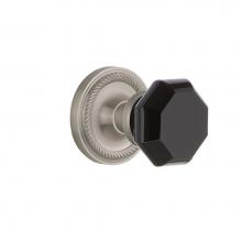 Nostalgic Warehouse 721119 - Nostalgic Warehouse Rope Rosette Passage Waldorf Black Door Knob in Satin Nickel