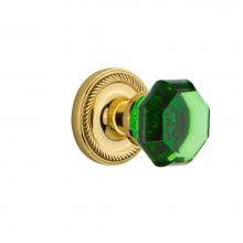 Nostalgic Warehouse 721126 - Nostalgic Warehouse Rope Rosette Passage Waldorf Emerald Door Knob in Unlaquered Brass