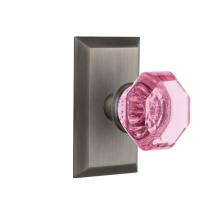 Nostalgic Warehouse 721195 - Nostalgic Warehouse Studio Plate Passage Waldorf Pink Door Knob in Antique Pewter