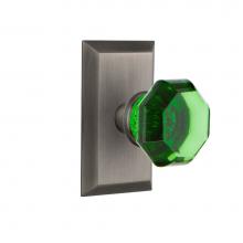 Nostalgic Warehouse 721208 - Nostalgic Warehouse Studio Plate Passage Waldorf Emerald Door Knob in Antique Pewter