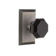 Nostalgic Warehouse 721209 - Nostalgic Warehouse Studio Plate Passage Waldorf Black Door Knob in Antique Pewter