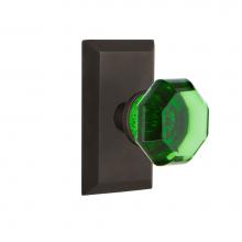 Nostalgic Warehouse 721216 - Nostalgic Warehouse Studio Plate Passage Waldorf Emerald Door Knob in Oil-Rubbed Bronze