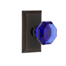 Nostalgic Warehouse 721226 - Nostalgic Warehouse Studio Plate Passage Waldorf Cobalt Door Knob in Timeless Bronze