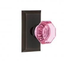 Nostalgic Warehouse 721227 - Nostalgic Warehouse Studio Plate Passage Waldorf Pink Door Knob in Timeless Bronze