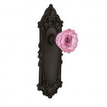 Nostalgic Warehouse 721258 - Nostalgic Warehouse Victorian Plate Passage Crystal Pink Glass Door Knob in Oil-Rubbed Bronze