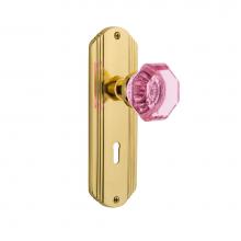 Nostalgic Warehouse 721511 - Nostalgic Warehouse Deco Plate with Keyhole Passage Waldorf Pink Door Knob in Polished Brass