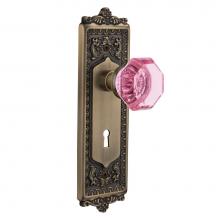 Nostalgic Warehouse 721569 - Nostalgic Warehouse Egg & Dart Plate with Keyhole Passage Waldorf Pink Door Knob in Antique Br