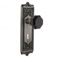 Nostalgic Warehouse 721575 - Nostalgic Warehouse Egg & Dart Plate with Keyhole Passage Waldorf Black Door Knob in Antique P