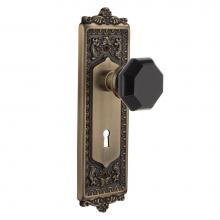 Nostalgic Warehouse 721579 - Nostalgic Warehouse Egg & Dart Plate with Keyhole Passage Waldorf Black Door Knob in Antique B