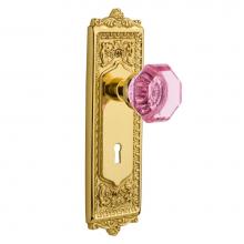 Nostalgic Warehouse 721621 - Nostalgic Warehouse Egg & Dart Plate with Keyhole Passage Waldorf Pink Door Knob in Unlaquered