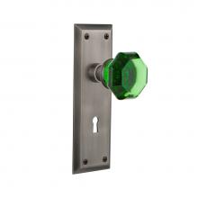 Nostalgic Warehouse 721858 - Nostalgic Warehouse New York Plate with Keyhole Passage Waldorf Emerald Door Knob in Antique Pewte