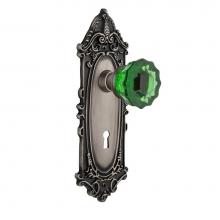 Nostalgic Warehouse 722027 - Nostalgic Warehouse Victorian Plate with Keyhole Passage Crystal Emerald Glass Door Knob in Antiqu