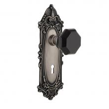 Nostalgic Warehouse 722065 - Nostalgic Warehouse Victorian Plate with Keyhole Passage Waldorf Black Door Knob in Antique Pewter