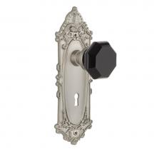 Nostalgic Warehouse 722085 - Nostalgic Warehouse Victorian Plate with Keyhole Passage Waldorf Black Door Knob in Satin Nickel