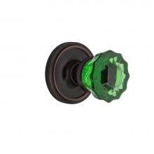 Nostalgic Warehouse 722134 - Nostalgic Warehouse Classic Rosette Single Dummy Crystal Emerald Glass Door Knob in Timeless Bronz