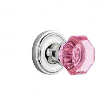 Nostalgic Warehouse 722147 - Nostalgic Warehouse Classic Rosette Single Dummy Waldorf Pink Door Knob in Bright Chrome