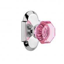 Nostalgic Warehouse 722200 - Nostalgic Warehouse Cottage Plate Single Dummy Waldorf Pink Door Knob in Bright Chrome