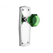 Nostalgic Warehouse 722533 - Nostalgic Warehouse Prairie Plate Single Dummy Waldorf Emerald Door Knob in Bright Chrome