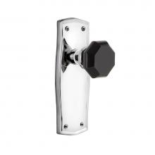 Nostalgic Warehouse 722534 - Nostalgic Warehouse Prairie Plate Single Dummy Waldorf Black Door Knob in Bright Chrome