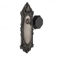 Nostalgic Warehouse 722688 - Nostalgic Warehouse Victorian Plate Single Dummy Waldorf Black Door Knob in Antique Pewter