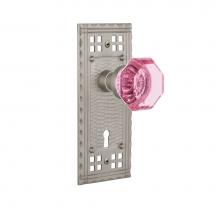 Nostalgic Warehouse 722737 - Nostalgic Warehouse Craftsman Plate with Keyhole Single Dummy Waldorf Pink Door Knob in Satin Nick