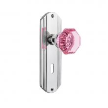 Nostalgic Warehouse 722777 - Nostalgic Warehouse Deco Plate with Keyhole Single Dummy Waldorf Pink Door Knob in Bright Chrome