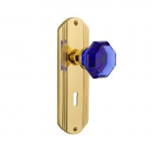 Nostalgic Warehouse 722796 - Nostalgic Warehouse Deco Plate with Keyhole Single Dummy Waldorf Cobalt Door Knob in Unlaquered Br
