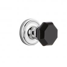 Nostalgic Warehouse 723129 - Nostalgic Warehouse Classic Rosette Double Dummy Waldorf Black Door Knob in Bright Chrome