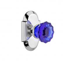 Nostalgic Warehouse 723157 - Nostalgic Warehouse Cottage Plate Double Dummy Crystal Cobalt Glass Door Knob in Bright Chrome