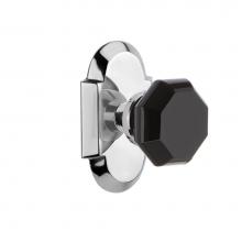 Nostalgic Warehouse 723182 - Nostalgic Warehouse Cottage Plate Double Dummy Waldorf Black Door Knob in Bright Chrome