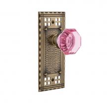 Nostalgic Warehouse 723215 - Nostalgic Warehouse Craftsman Plate Double Dummy Waldorf Pink Door Knob in Antique Brass