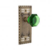 Nostalgic Warehouse 723216 - Nostalgic Warehouse Craftsman Plate Double Dummy Waldorf Emerald Door Knob in Antique Brass