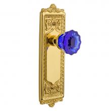 Nostalgic Warehouse 723300 - Nostalgic Warehouse Egg & Dart Plate Double Dummy Crystal Cobalt Glass Door Knob in Polished B