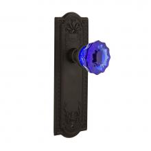 Nostalgic Warehouse 723346 - Nostalgic Warehouse Meadows Plate Double Dummy Crystal Cobalt Glass Door Knob in Oil-Rubbed Bronze