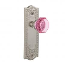 Nostalgic Warehouse 723377 - Nostalgic Warehouse Meadows Plate Double Dummy Waldorf Pink Door Knob in Satin Nickel