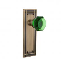 Nostalgic Warehouse 723405 - Nostalgic Warehouse Mission Plate Double Dummy Waldorf Emerald Door Knob in Antique Brass